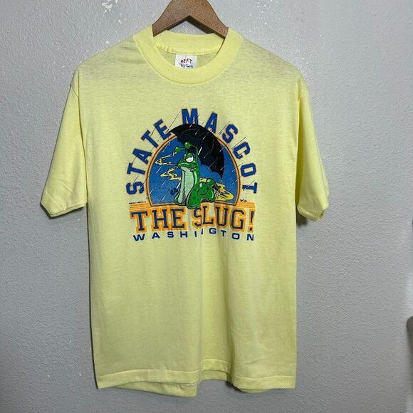 VTG Single Stitch Washington State Mascot T Shirt L Slug PNW Hef-T Tee Jays - Picture 2 of 8